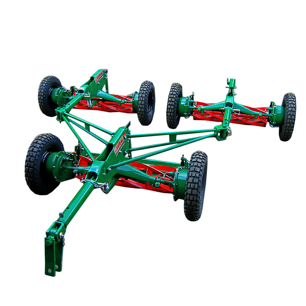 Gang Mower with solid rubber tires