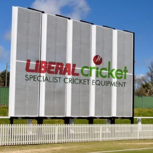 Fixed rail track type sight screen for cricket grounds – durable sliding screen by Liberal Lawn Mowers.