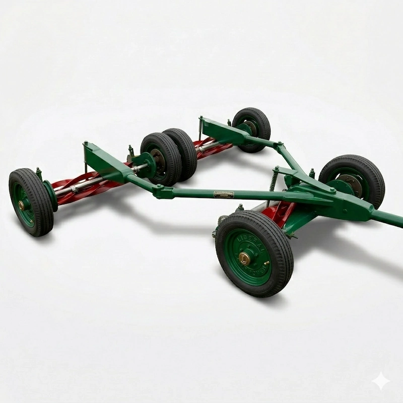 3-Unit Gang Mower | Liberal Pakistan Liberal Lawn Mowers 3-unit tractor trailed gang mower with pneumatic rubber tires for smooth turf transport.