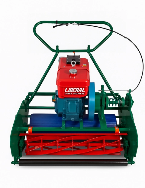 Diesel lawn mower heavy duty walk-behind model by Liberal Lawn Mowers Pakistan for industrial grass cutting and turf maintenance.