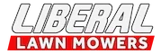 Official Liberal Lawn Mowers logo – white and red branding for company website and corporate identity