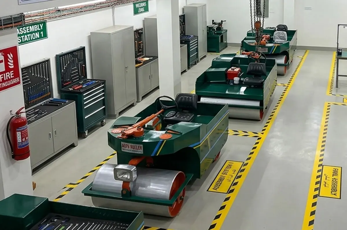 PCB Cricket Ground Equipment liberal lawn mowers workshop inside view